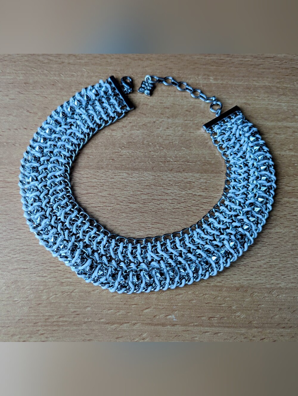 BCBG Silver-Tone Multi-Row Chain Necklace